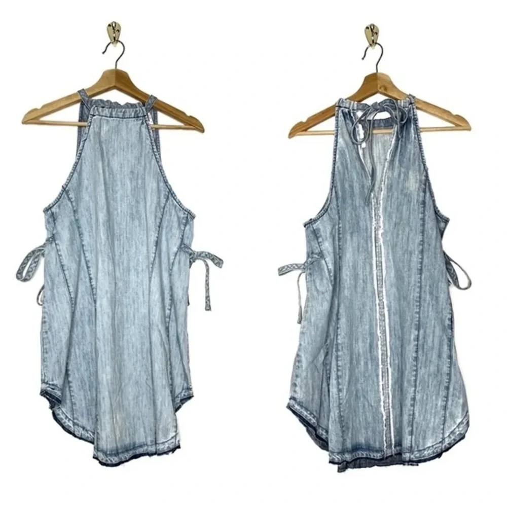 (A8) NEW Free People Isabella Denim Tunic dress $128, Size Small, Blue, NWOT - Picture 5 of 12
